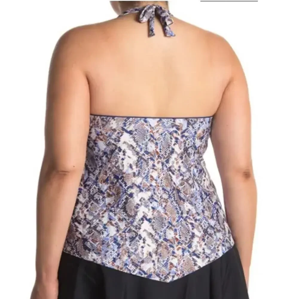 BECCA Animal Kingdom Leo halter Tankini swim top